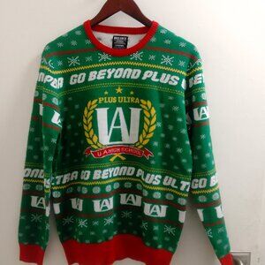 "BoxLunch", My Hero Academia Funimation,  U.A. Christmas Ugly, Men's Sweater